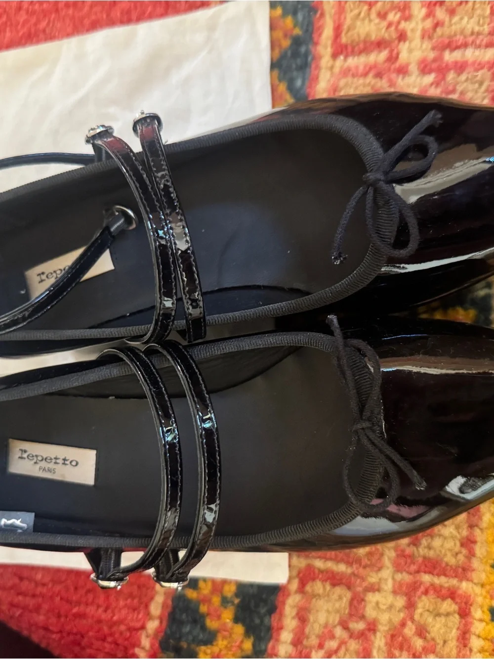 Repetto Black Patent Mary Jane Platform Shoes - Women's